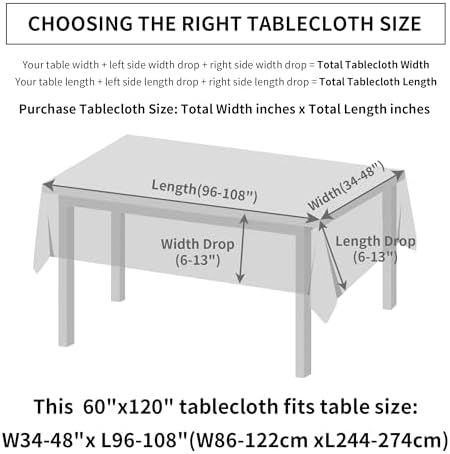 Linen Textured Rectangle Tablecloth, Slubby Lightweight Table Cloth 60