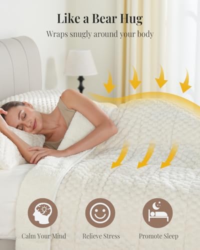 Topblan Weighted Blanket for Adults, 15lbs 60 x 80 Queen Size for Bed