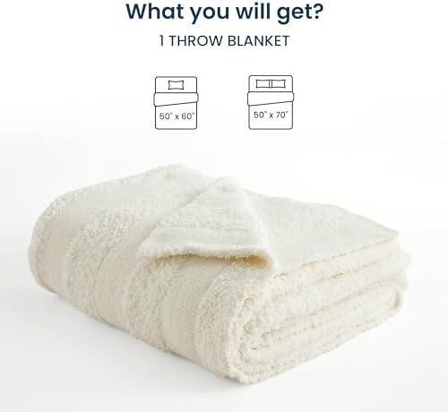 SLEEP ZONE Throw Blanket for Couch Fluffy Knit Warm Blankets for Sofa