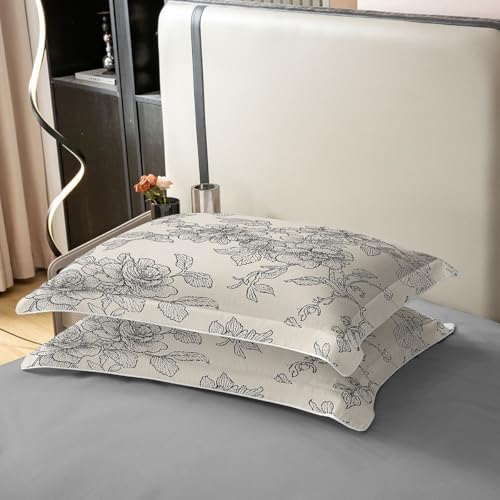Feelyou Vintage Floral Pattern Duvet Cover 100% Cotton Queen Size Boys