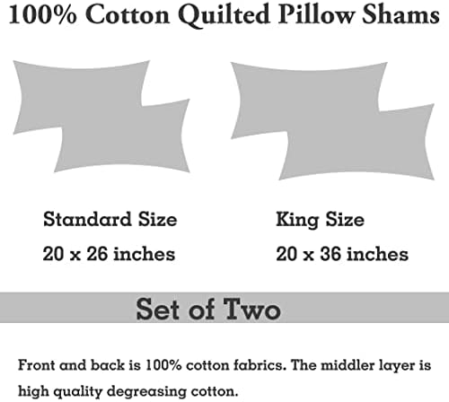 WINLIFE 100% Cotton Quilted Pillow Sham Floral Printed Pillow Cover