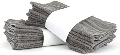 BC Bare Cotton Eco Cotton Washcloths - Cam Border - Gray - Set of 24