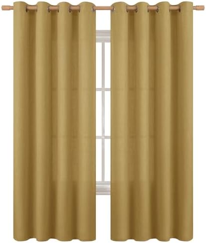 BGment Taupe Linen Curtains 84 Inches Long for Living Room, Set of 2