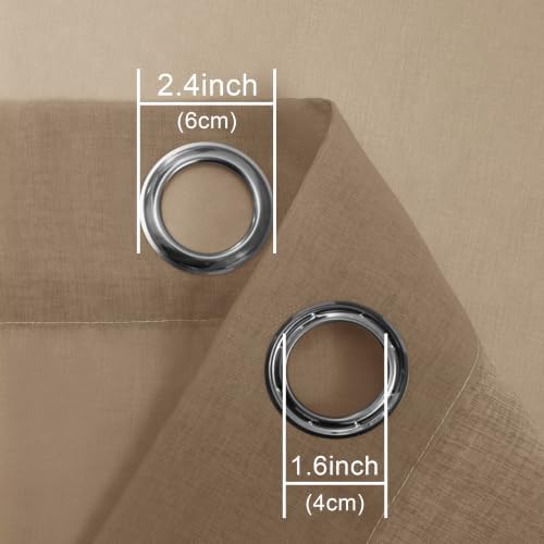Hiasan Ombre Sheer Curtains Taupe Gradient, 52 x 96 Inches Long, 2