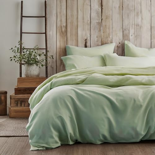 Tache Solid Green Duvet Cover - 3 Piece Super Soft Breathable Light