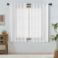 OWENIE White Faux Linen Curtains for Bedroom Living Room 63 Inch