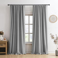 RAIN CITY Grey Blackout Curtains&Drapes 120 Inch Long Set of 2