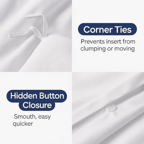 jaycorner Luxury Duvet Cover Set 100% Cotton Quilt Silky Soft
