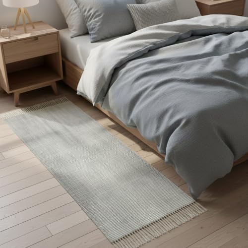 Slate Gray Hallway Runner Rug 2'x5', Vintage Solid Color Modern