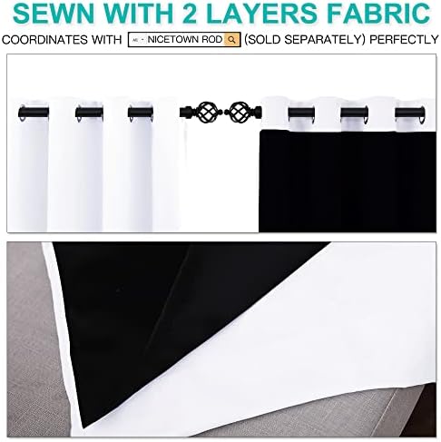 NICETOWN White Blackout Curtains for Bedroom 52" Wide x 108" Long 2