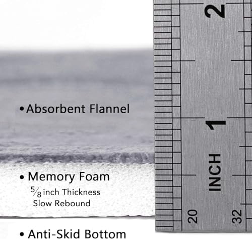 Flamingo P Memory Foam Bath Rug Set 4 Piece, Ultra Soft Bathroom Rugs