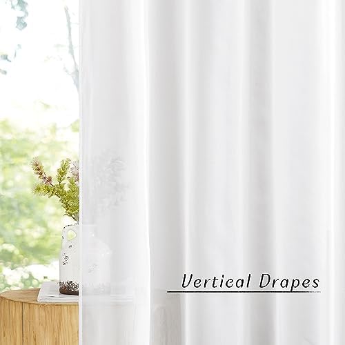 NICETOWN Sheer Curtains 120 inches Length for Windows, Grommet Top