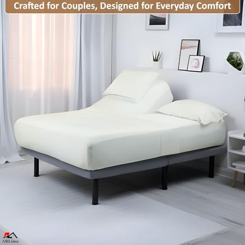 ARlinen Flex Head Split King Sheet Set, 4-Piece, 100% Egyptian Cotton