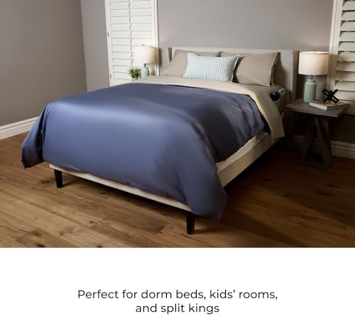 NEST and NOOKS 100% Cotton Sateen Twin XL Flat Sheet, Beige Gray