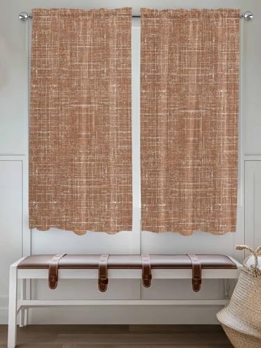 Window Curtains 72 Inch Length, Brown Rod Pocket Window Treatment