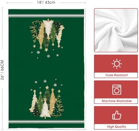 Artoid Mode Green Trees Christmas Kitchen Towels Set of 2 18x26 Inch
