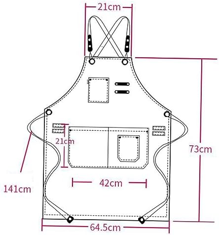 Canvas Serving Apron with Pockets and Straps Nordic Industrial Style