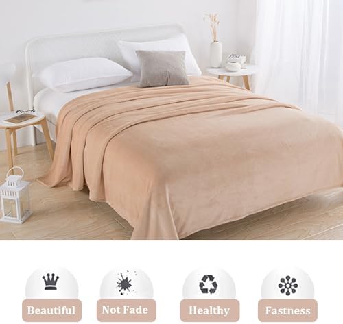 Solid Flannel Fleece Blanket,Plush Throw Fuzzy Lightweight Microfiber
