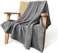 60x80 Breathable Stone Gray Fleece Throw Blanket for AC Rooms