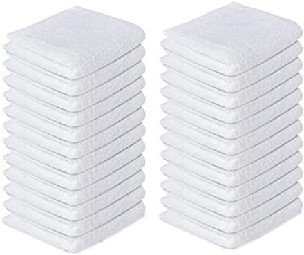 100% Cotton Washcloths 60 Pack (12x12 Inches) Soft, Highly Absorbent