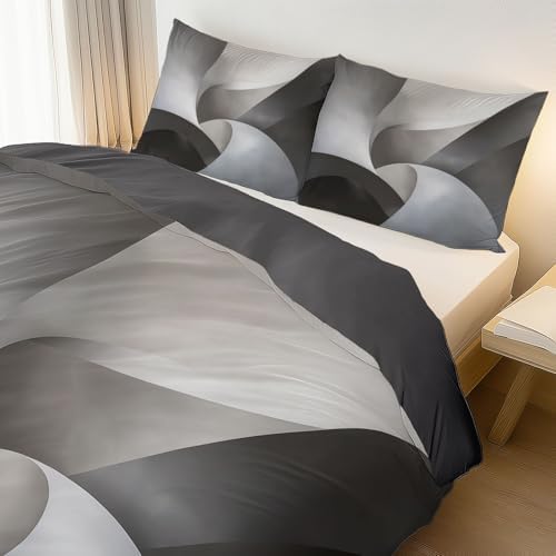 Abstract Texture Arc Modern Microfiber Duvet Cover Set Queen