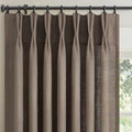 Dark Taupe Linen Curtains Pinch Pleated 94 Inch Long 2 Panels for
