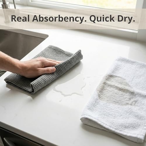 100% Linen Hand Towels 2-Pack - 14x28-inch Thin Waffle Weave