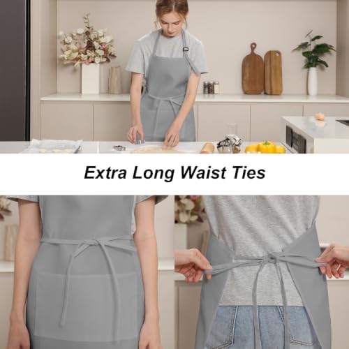 15-Pack Adult Aprons for Women Men, Adjustable Strap, 2 Pockets