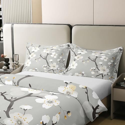 Feelyou Vintage Flowers Duvet Cover 100% Cotton Queen Size Boys Girls