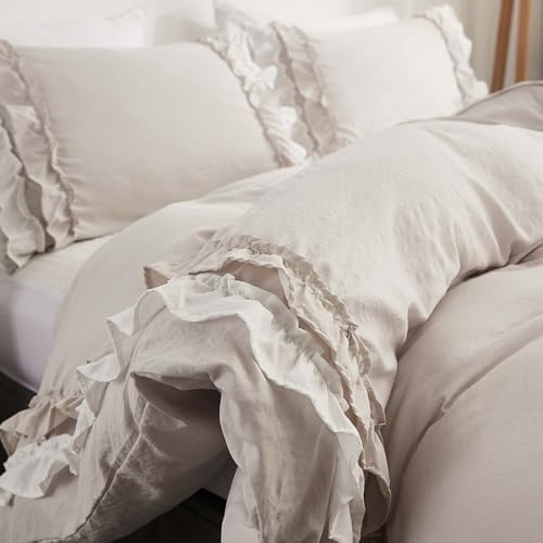 HESBITEUL 100% Washed Microfiber 3pcs Bedding Duvet Cover Set - Soft