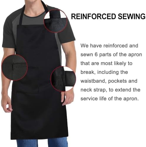 Chef Apron with Pocket for Men Women Server Butcher Work, 5 Pack