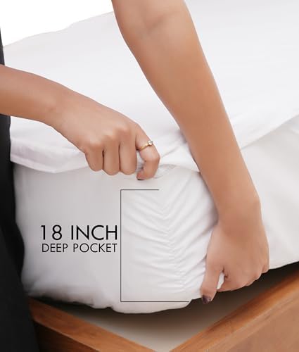 Zip On Fitted Sheet Twin-XL Size Taupe Color 600 TC Cotton 18" Deep