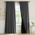 H.VERSAILTEX Charcoal Gray Blackout Curtains 84 Inch Length 2 Panels