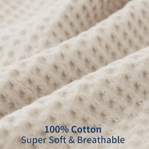 Zaizaihome 100% Egyptian Cotton Waffle Weave Pillowcases King Size