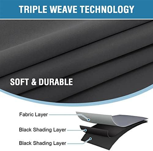 H.VERSAILTEX 100% Blackout Curtains for Bedroom with Black Liner Full