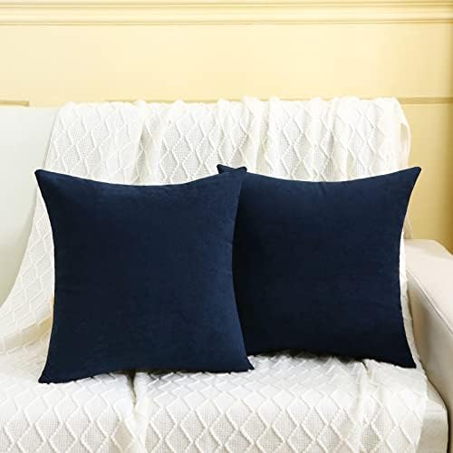 Jeneoo Decorative Navy BlueThrow Pillow Covers Rustic Farmhouse Super