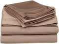 Egyptian Cotton Bedding Taupe Solid 6 Pieces Full Bed Sheet Set 100%