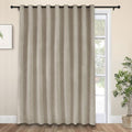 Macochico Extra Wide Linen Blackout Curtains Full Light Blocking