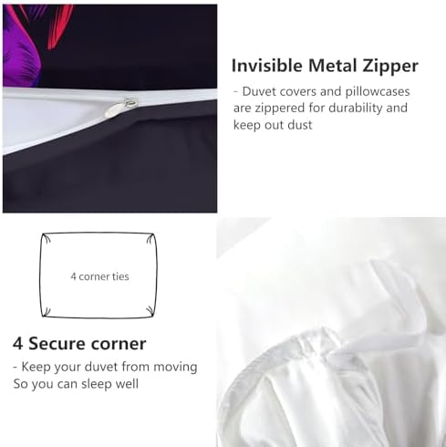 King Duvet Cover Set French Bulldog Line Soft Microfiber Reversible