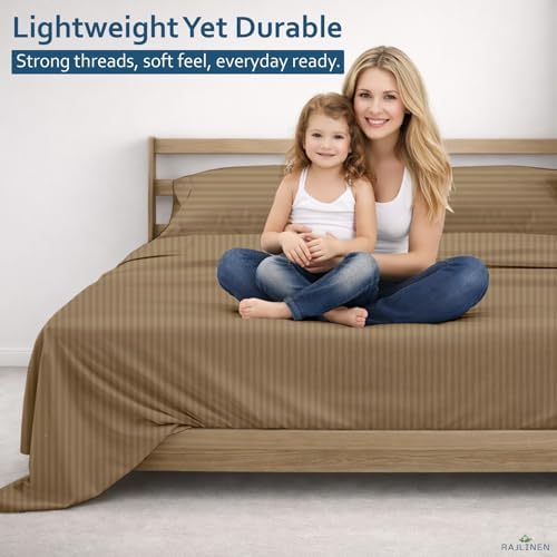 Rajlinen 100% Cotton Twin XL Sheets Set, Cooling & Breathable Bed