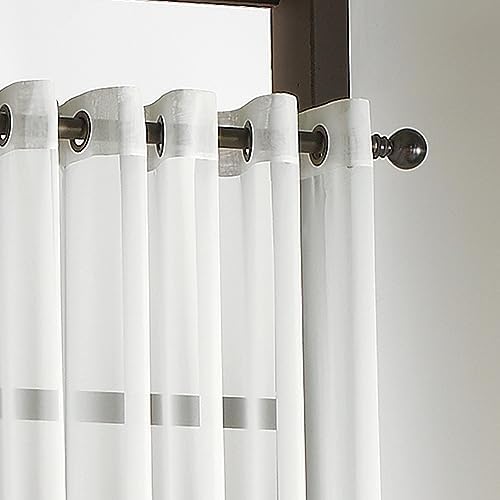 Curtainworks Soho Voile Sheer Grommet Curtain 59 x 108 Winter White 1