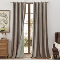 BULBUL 100% Blackout Velvet Curtains for Living Room 2 Panels, Tqupe
