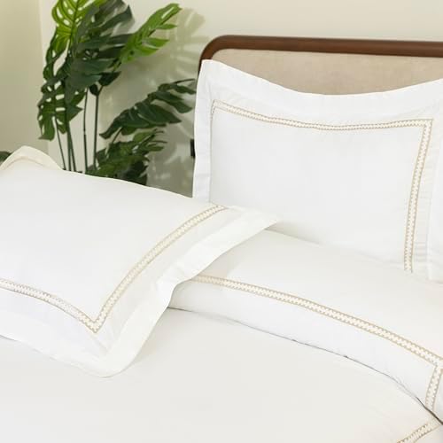 Dreamology White Duvet Cover Luxury Hotel-Quality 100% Cotton Sateen