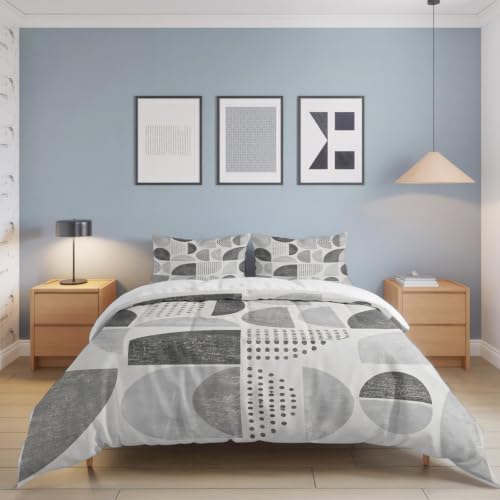Textured Bohemian Shapes Full Duvet Cover Set - 4 Pcs Comforter Cover