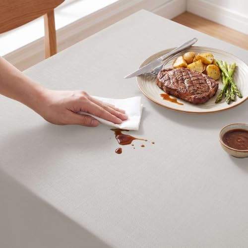 H.VERSAILTEX Linen Textured Table Cloths 54 x 108 Inch Premium Solid