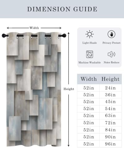 Abstract Block Curtains 63 inches Long for Living Room Bedroom