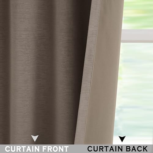 Kayne Studio Mocha Tan Velvet Pinch Pleated Back Tab Curtains 95 Inch