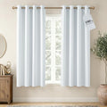 NICETOWN Farmhouse 100% Blackout Linen Curtains for Bedroom, Off