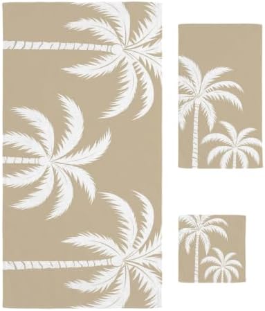 Bath Towels Set of 3 Tropical Palm Trees Bath Towel Hand Towel