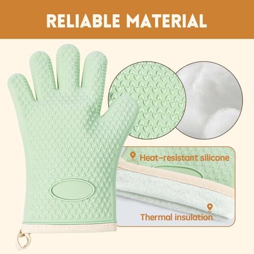 4 Pack BPA-Free Soft Silicone Oven Mitts,550F Heat Resistant Cooking